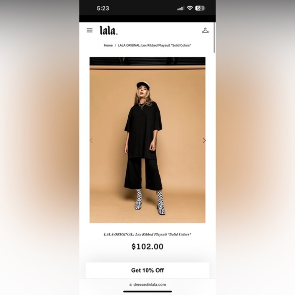 Dressed in LALA playsuit black XL